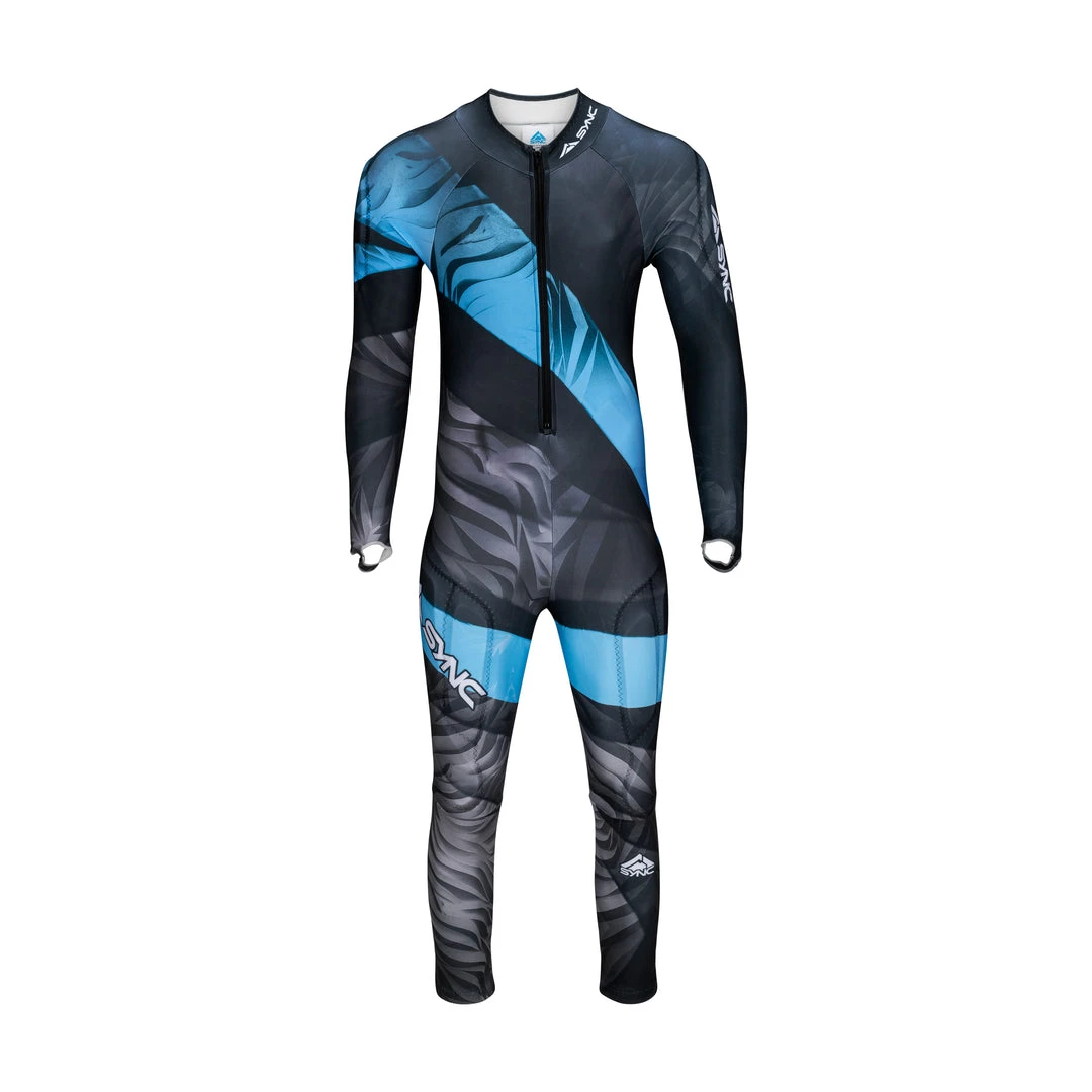 SYNC Performance Tiger Adult Race Suit - Black/Blue Ski Race Suits 1 SYNC Performance Tiger Adult Race Suit - Black/Blue Ski Race Suits