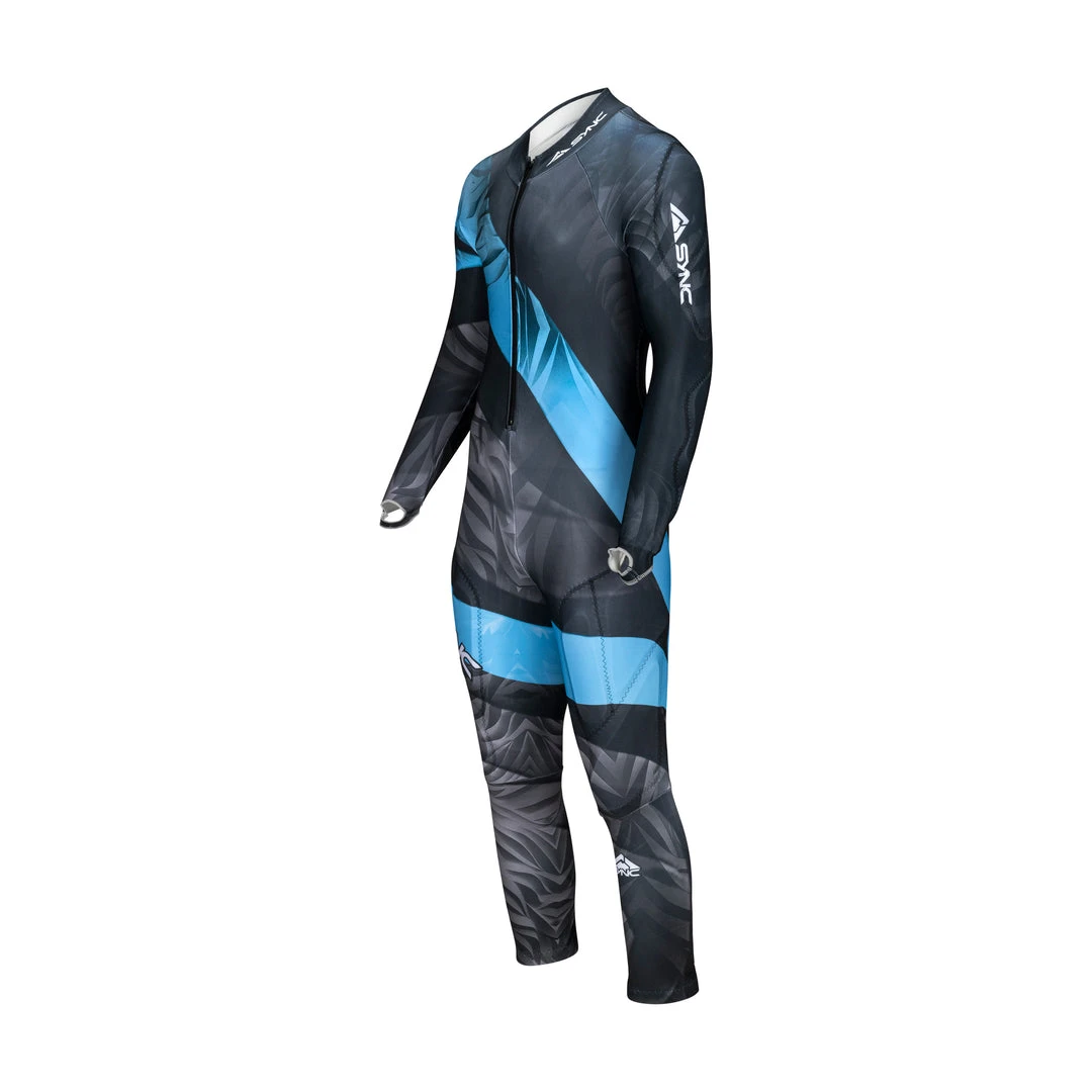 SYNC Performance Tiger Adult Race Suit - Black/Blue Ski Race Suits 2 SYNC Performance Tiger Adult Race Suit - Black/Blue Ski Race Suits